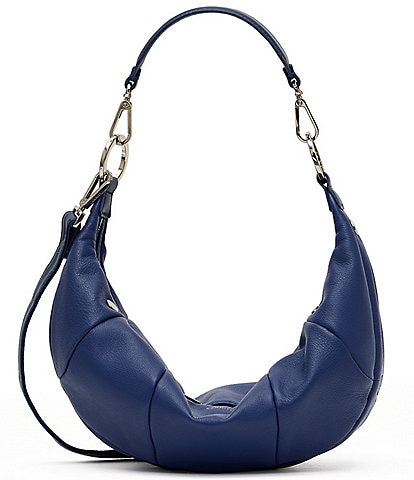 Hammitt Erica Medium Leather Croissant Silver Shoulder Bag