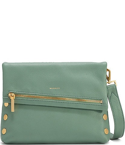 Hammitt Fold-Over VIP Leather Medium Gold Hardware Crossbody Bag