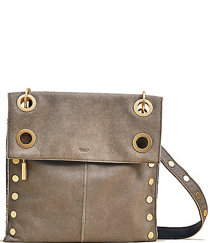 Hammitt Montana Leather Reversible Gold Hardware Zip Crossbody Bag