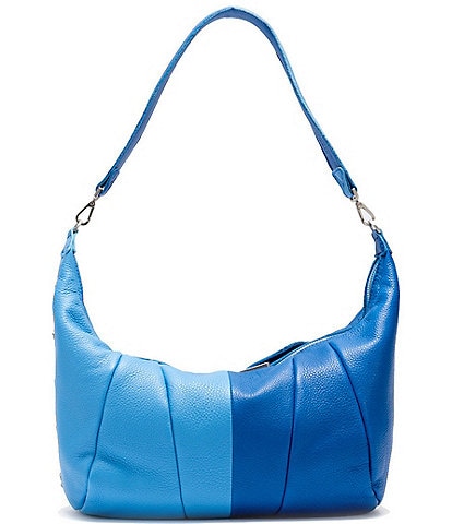 Hammitt Morgan Leather Oasis Blue Color Blocked Shoulder Hobo Bag