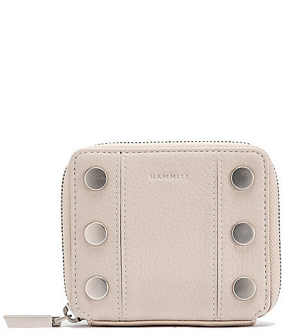 Hammitt North Silver Studded Pebble Leather Wallet