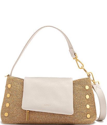 Hammitt Vip Leather and Raffia Convertible Shoulder Bag