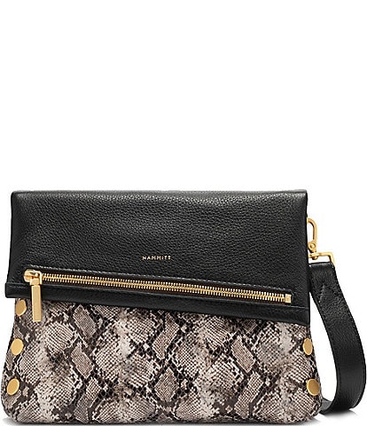 Hammitt VIP Medium Studded Contrast Snake Print Leather Crossbody Bag