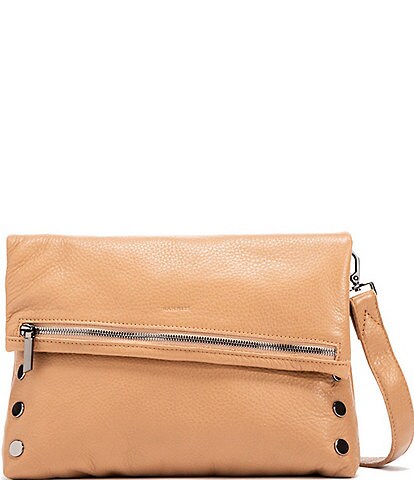 Hammitt VIP Fold Over Large Studded Leather Zip Flap Crossbody Bag
