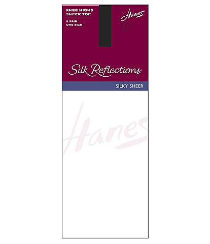 Hanes Silk Reflections Womens 2-Pack Knee High Sandalfoot 