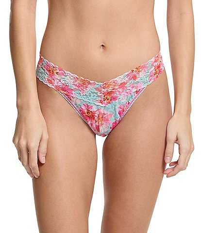 Hanky Panky First Bloom Floral Printed Original Rise Lace Thong