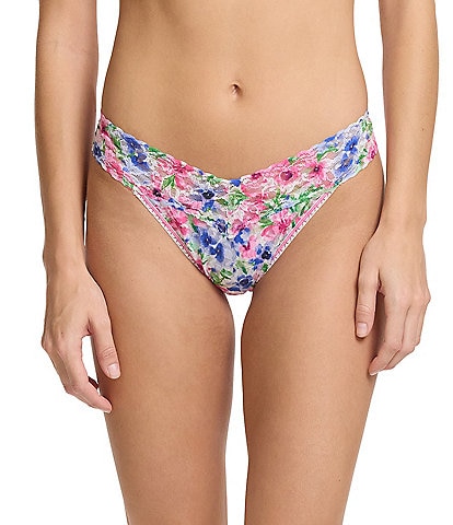 Hanky Panky Orginal Rise Floral Printed Lace Thong