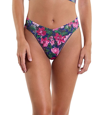 Hanky Panky Floral Printed Original Rise Lace Thong