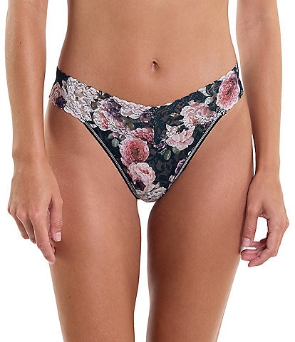 Hanky Panky Floral Printed Original Rise Lace Thong