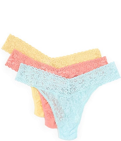 Hanky Panky Original Rise Solid Lace Thongs 3-Pack
