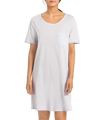 Hanro Deluxe Short Sleeve Round Neck Cotton Nightgown