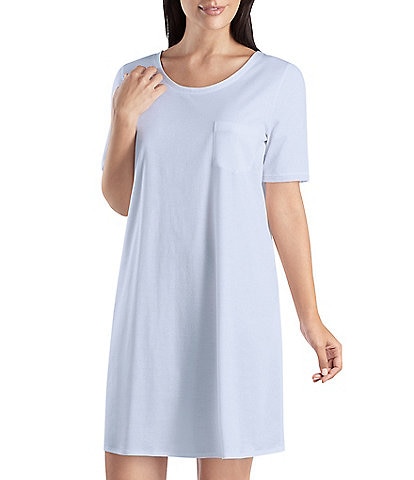Hanro Deluxe Short Sleeve Round Neck Cotton Nightgown