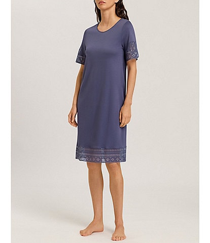 Hanro Jona Short Sleeve Lace Nightgown