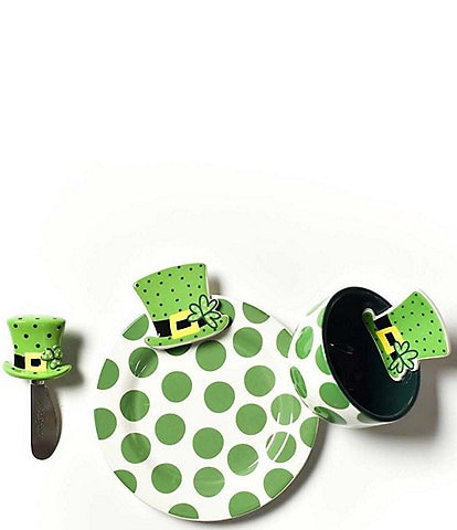Happy Everything! Leprechaun Hat Embellishment Plate, Bowl & Spreader Set