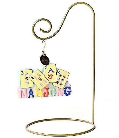 Happy Everything! Mahjong Shaped Ornament With Gold Stand