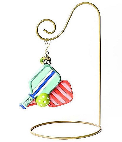 Happy Everything! Pickleball Shaped Ornament With Gold Stand