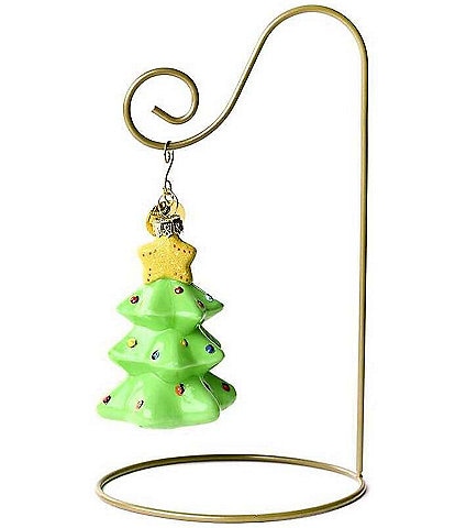 Happy Everything! Tree Glass Shaped Ornament With Gold Stand
