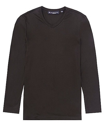Hart Schaffner Marx Big & Tall Long Sleeve Solid Knit V-Neck Sleep T-Shirt