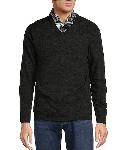 Hart Schaffner Marx Big & Tall Merino Wool V-Neck Sweater