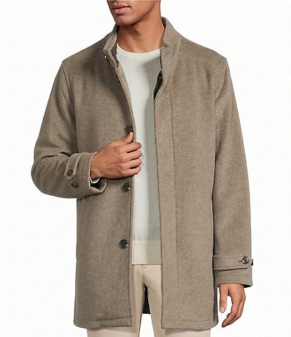 Hart Schaffner Marx Canfield Melange Knit Wool Blend Topcoat