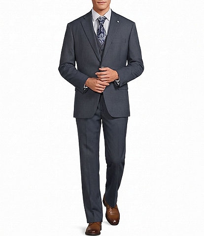 Hart Schaffner Marx Chicago Classic Fit Flat Front Checked 2-Piece Suit