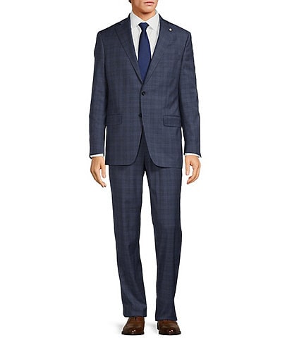 Hart Schaffner Marx Chicago Classic Fit Flat Front Plaid 2-Piece Suit