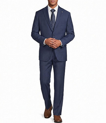 Hart Schaffner Marx Chicago Classic Fit Flat Front Plaid 2-Piece Suit