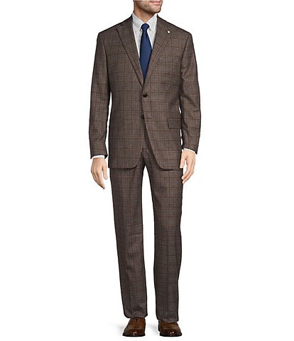 Hart Schaffner Marx Chicago Classic Fit Flat Front Plaid Pattern 2-Piece Suit