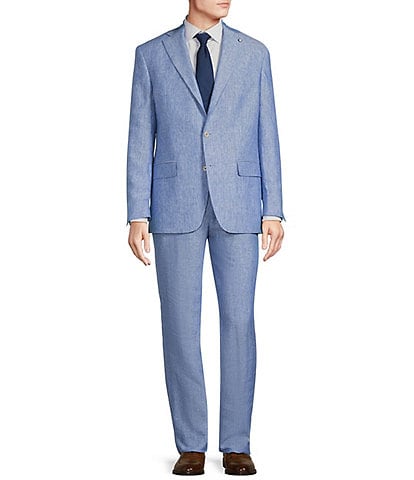 Hart Schaffner Marx Chicago Classic Fit Flat Front Solid 2-Piece Linen Suit