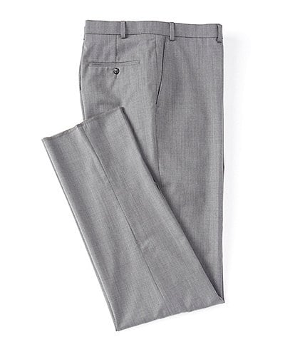 Hart Schaffner Marx Chicago Classic Fit Flat Front Solid Pattern Dress Pants