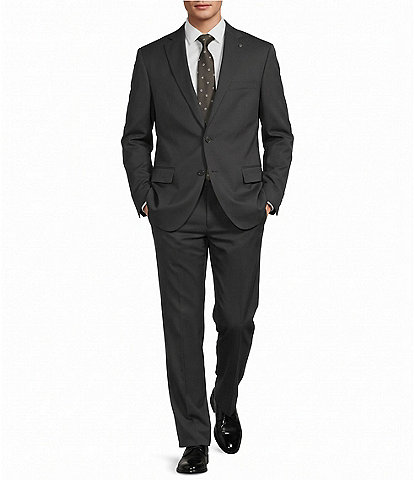Hart Schaffner Marx Chicago Classic Fit Flat Front Solid Wool Blend 2-Piece Suit