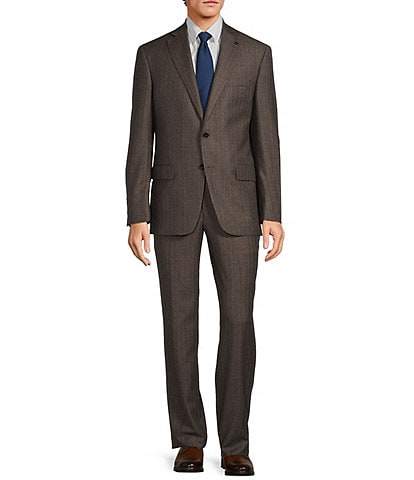 Hart Schaffner Marx Chicago Classic Fit Flat Front Stripe Pattern 2-Piece Suit