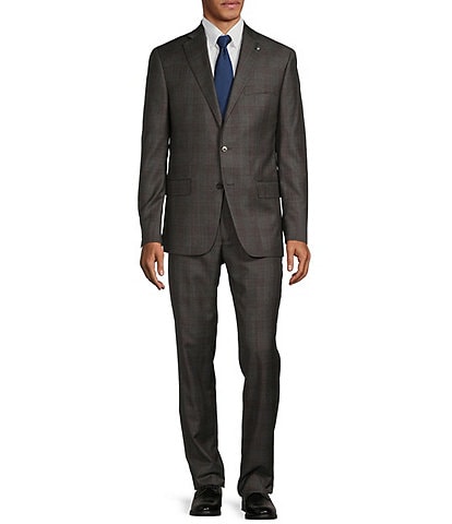 Hart Schaffner Marx Chicago Classic Fit Pleated Plaid Pattern 2-Piece Suit