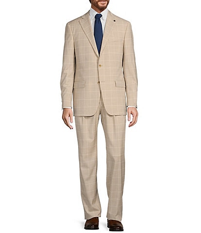 Hart Schaffner Marx Chicago Classic Fit Reverse Pleated Grid Pattern 2-Piece Suit