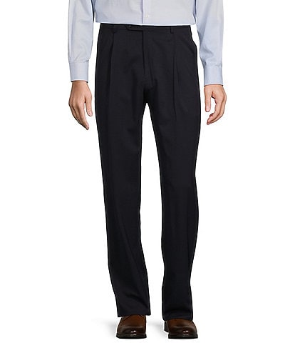 Hart Schaffner Marx Chicago Classic Fit Reverse Pleated Solid Dress Pants