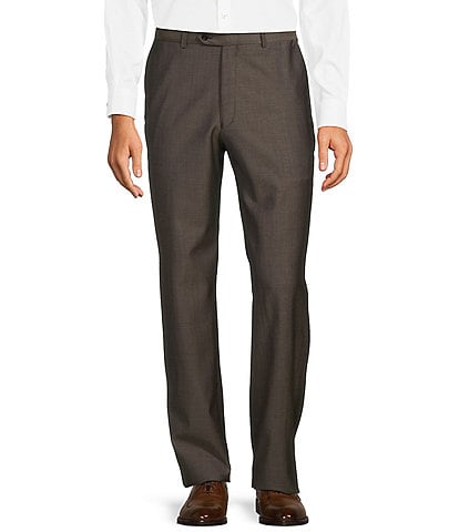 Hart Schaffner Marx Chicago Classic Fit Flat Front Twill Patterned Dress Pants