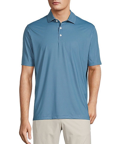 Hart Schaffner Marx Featherweight Luxury Performance Short Sleeve Scale Print Polo Shirt