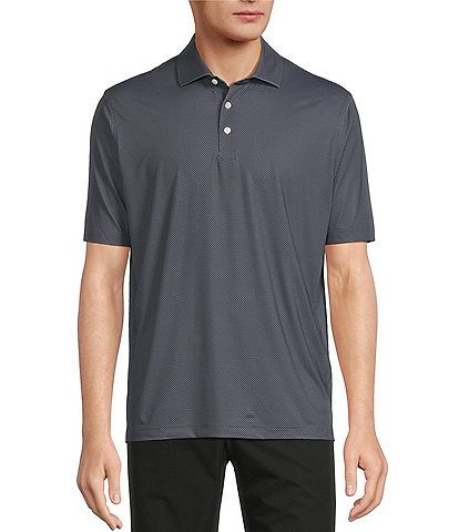 Hart Schaffner Marx Featherweight Luxury Performance Short Sleeve Scale Print Polo Shirt