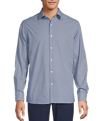 Hart Schaffner Marx Long Sleeve Luxury Performance Circle Geo Shirt
