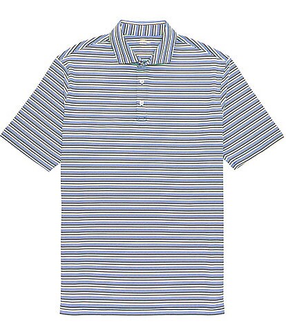 Hart Schaffner Marx Luxury Performance Short Sleeve Polo Multi Stripe Shirt