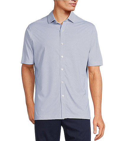 Hart Schaffner Marx Luxury Performance Short Sleeve Scale Print Coatfront Shirt