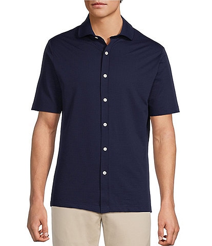 Hart Schaffner Marx Luxury Performance The Driver Short Sleeve Solid Button Front Shirt