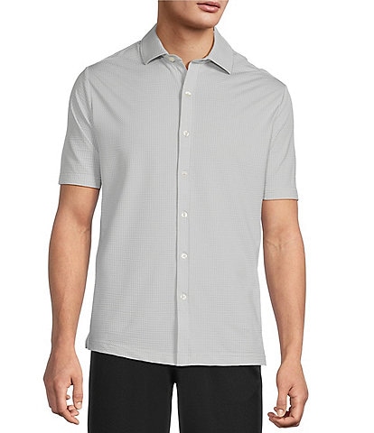 Hart Schaffner Marx Luxury Performance The Driver Short Sleeve Solid Button Front Shirt