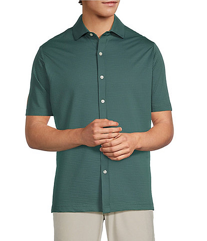 Hart Schaffner Marx Luxury Performance The Driver Short Sleeve Solid Button Front Shirt