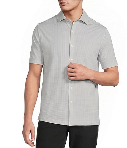 Hart Schaffner Marx Luxury Performance The Driver Short Sleeve Solid Button Front Shirt