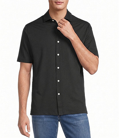 Hart Schaffner Marx Luxury Performance The Driver Short Sleeve Solid Button Front Shirt