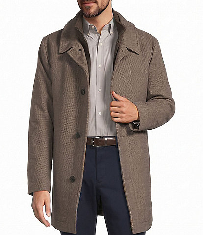 Hart Schaffner Marx Macbeth Pindot Wool Blend Topcoat