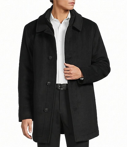 Hart Schaffner Marx Macbeth Solid Wool Blend Topcoat