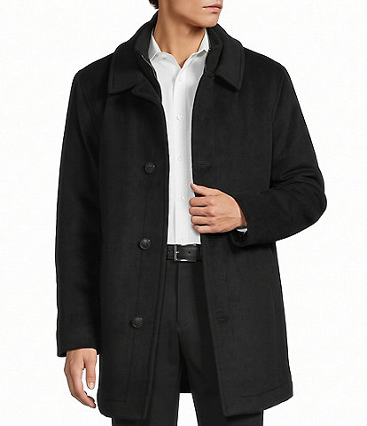 Hart Schaffner Marx Macbeth Solid Wool Blend Topcoat