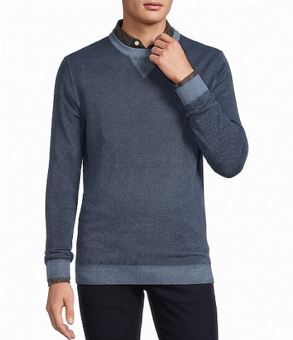 Hart Schaffner Marx Merino Wool Vintage Dye Crew Sweater